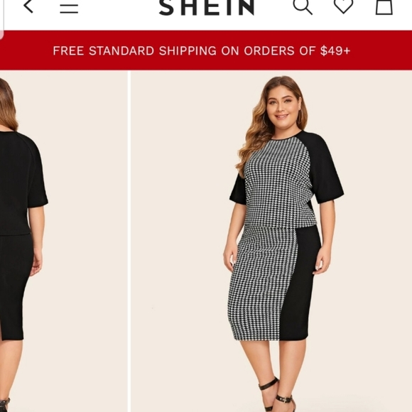 Shein Houndstooth pencil skirt - Picture 4 of 9